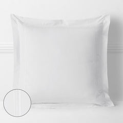 Dorset Stripe Luxe Smooth Egyptian Cotton Sateen Sham - White, Euro