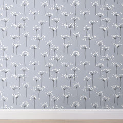 Dandelion Removable Wallpaper - Silver, Swatch