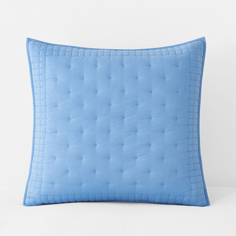 Pintuck Quilted Sham - Blue, Euro