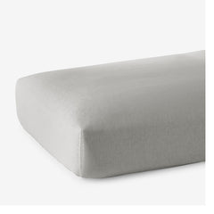 Premium Breathable Washed Linen Solid Fitted Bed Sheet - Light Gray, King