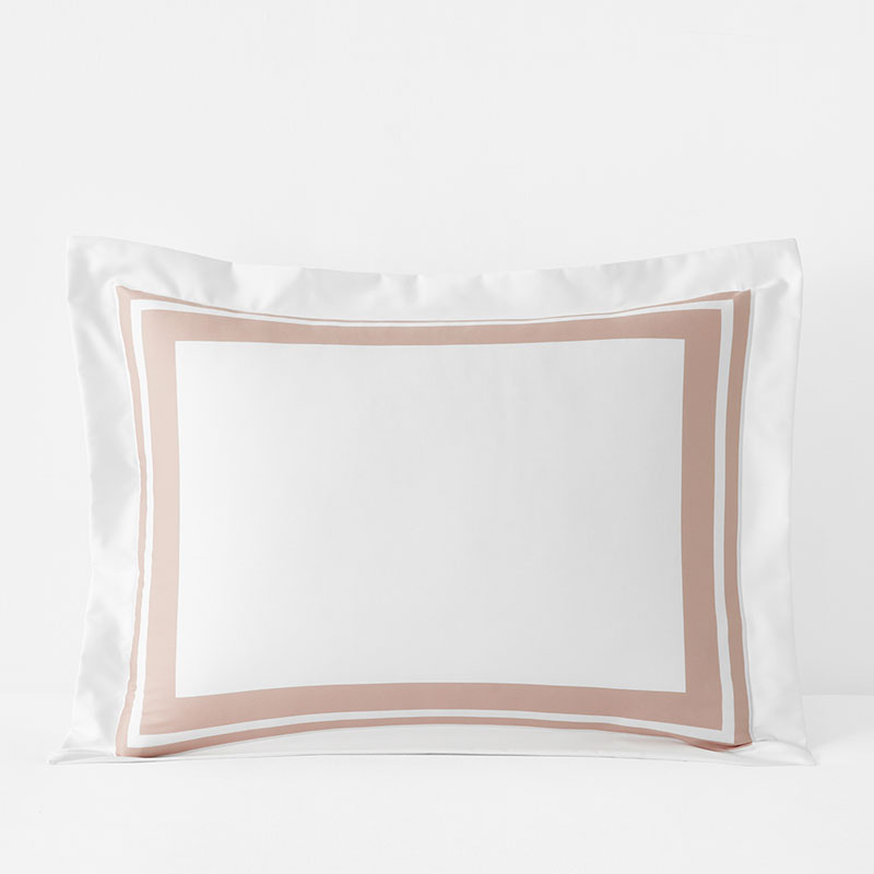 Double Border Premium Smooth Supima® Cotton Wrinkle-Free Sateen Sham - Rose, King