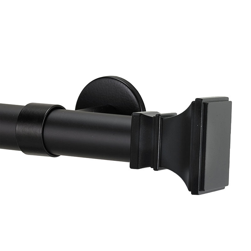 Flared Square Finial and 1" diameter Rod Set - Black, 120"