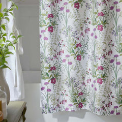 Bloom Meadow Classic Smooth Sateen Shower Curtain - White Multi