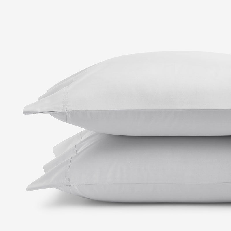 Premium Cool Supima® Cotton Percale Pillowcase Set - Pearl Gray, King