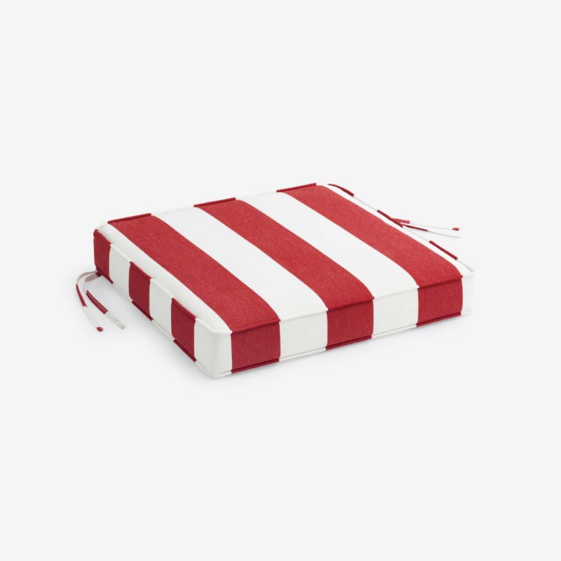 Replacement Boxed Edge Chair Cushion - Cabana Jockey Red, 16 in. x 15 in.