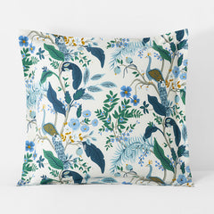 Peacock Classic Smooth Sateen Sham - Ivory Multi, Euro