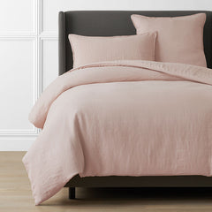 Premium Breathable Washed Linen Solid Duvet Cover - Rose Smoke, Full