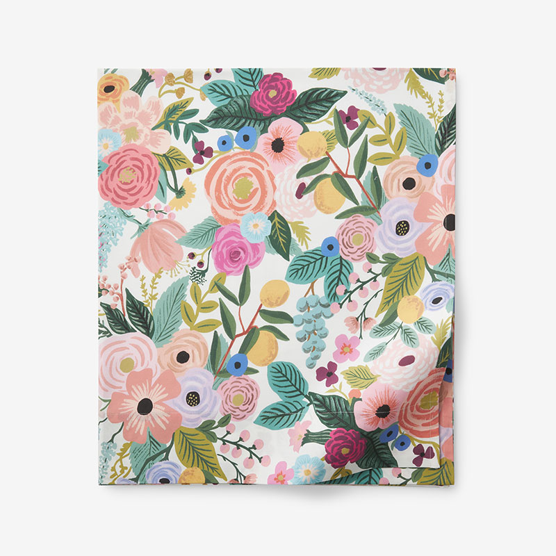 Garden Party Classic Cool Cotton Percale Flat Bed Sheet - Multi, Queen