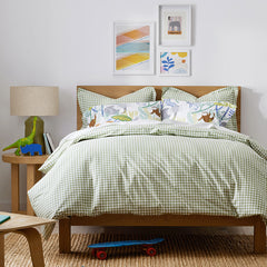 Gingham Classic Cool Organic Cotton Percale Pillowcase Set - Moss, Standard