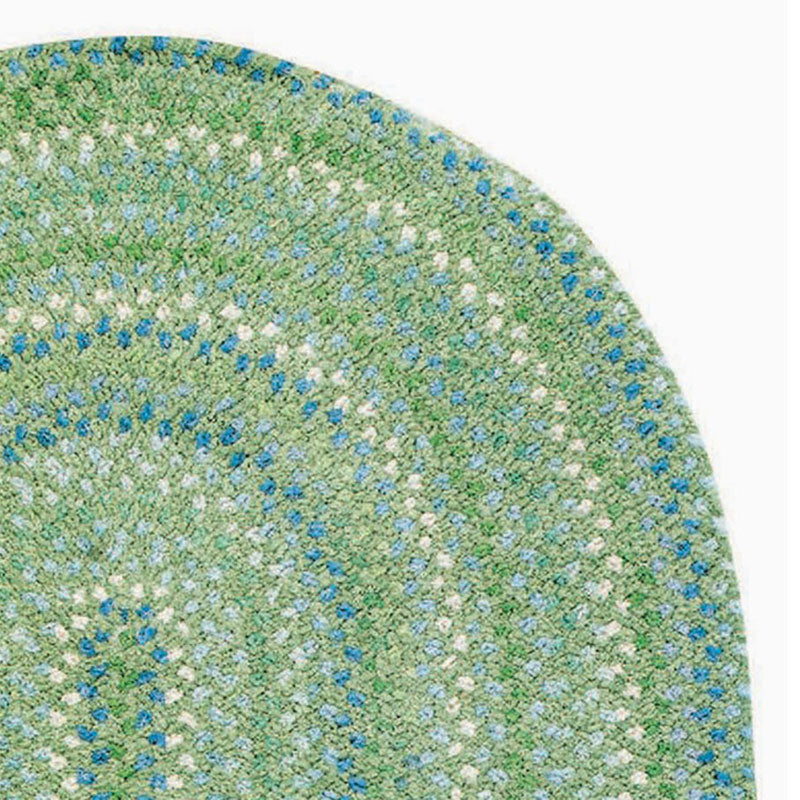 Sailor Stripe Reversible Braided Cotton Rug - Green, Swatch
