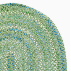 Sailor Stripe Reversible Braided Cotton Rug - Green, Swatch