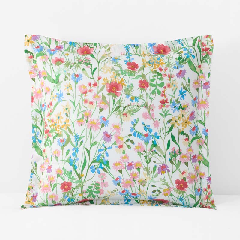 Garden Symphony Classic Cool Cotton Percale Sham - Multi, Euro