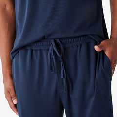 Pima Cotton Mens Pajama Set - Navy, XXL
