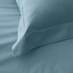 Premium Cool Supima® Cotton Percale Deep Pocket Flat Bed Sheet - Slate Blue, Cal King