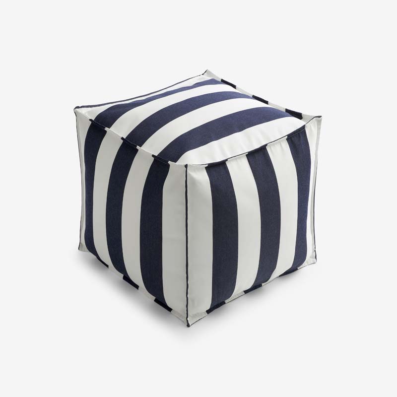 Indoor/Outdoor Pouf - Cabana Midnight, Small