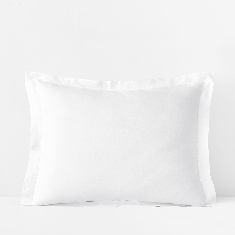 Premium Breathable Relaxed Linen Sham - White, King