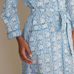 Printed Voile Women's Kimono Robe - Floral Weave, XS/S