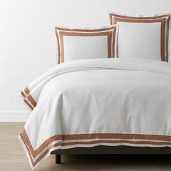 Double Border Classic Smooth Wrinkle-Free Sateen Bed Duvet Cover - Caramel, King/Cal King
