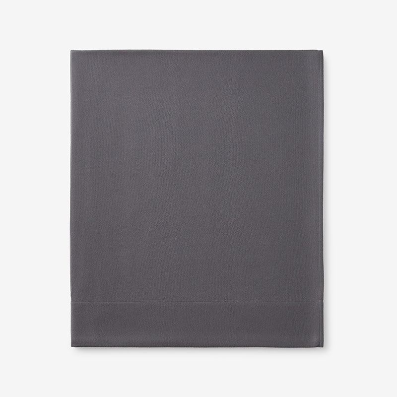 Classic Ultra-Cozy Cotton Velvet Flannel Flat Bed Sheet - Stone Gray, Queen