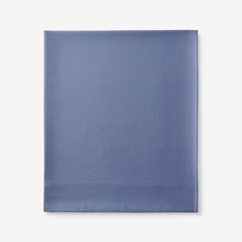 Premium Smooth Supima® Cotton Wrinkle-Free Sateen Flat Bed Sheet - Blue Dusk, Full