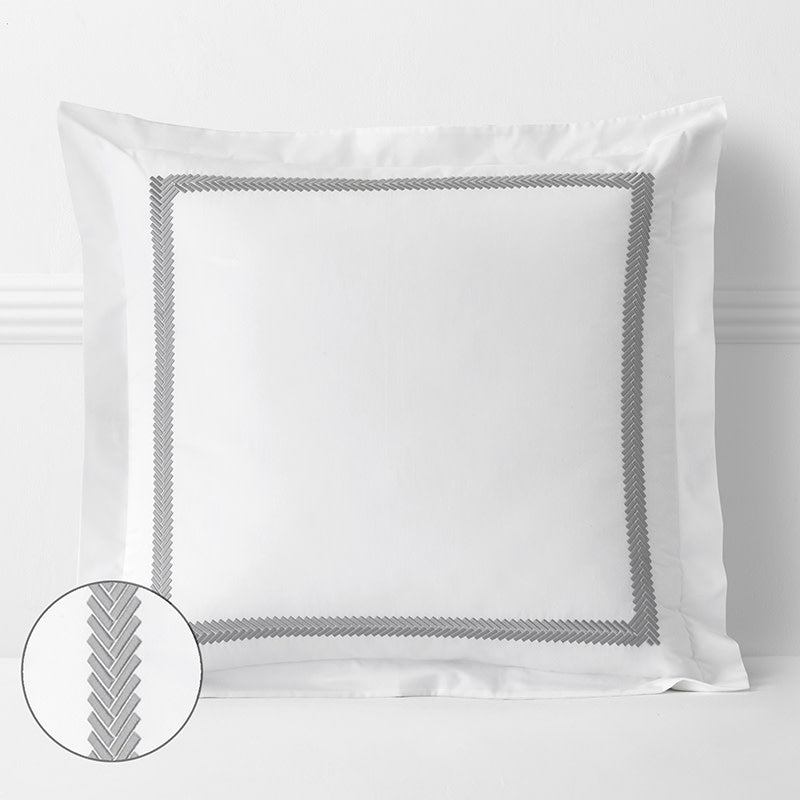 Hewett Luxe Smooth Egyptian Cotton Sateen Sham - Gray, Euro