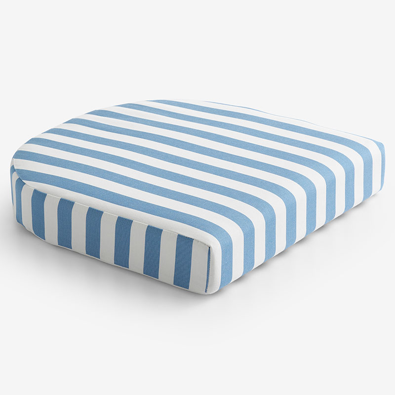 Contour Chair Cushion - Narrow Stripe Air Blue, 21 in . x 19 in.