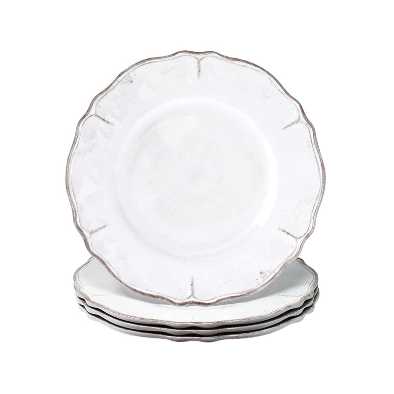 Rustica Antique White Melamine Salad Plates, Set of 4 - White