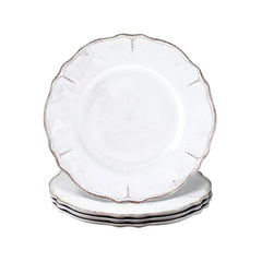 Rustica Antique White Melamine Salad Plates, Set of 4 - White