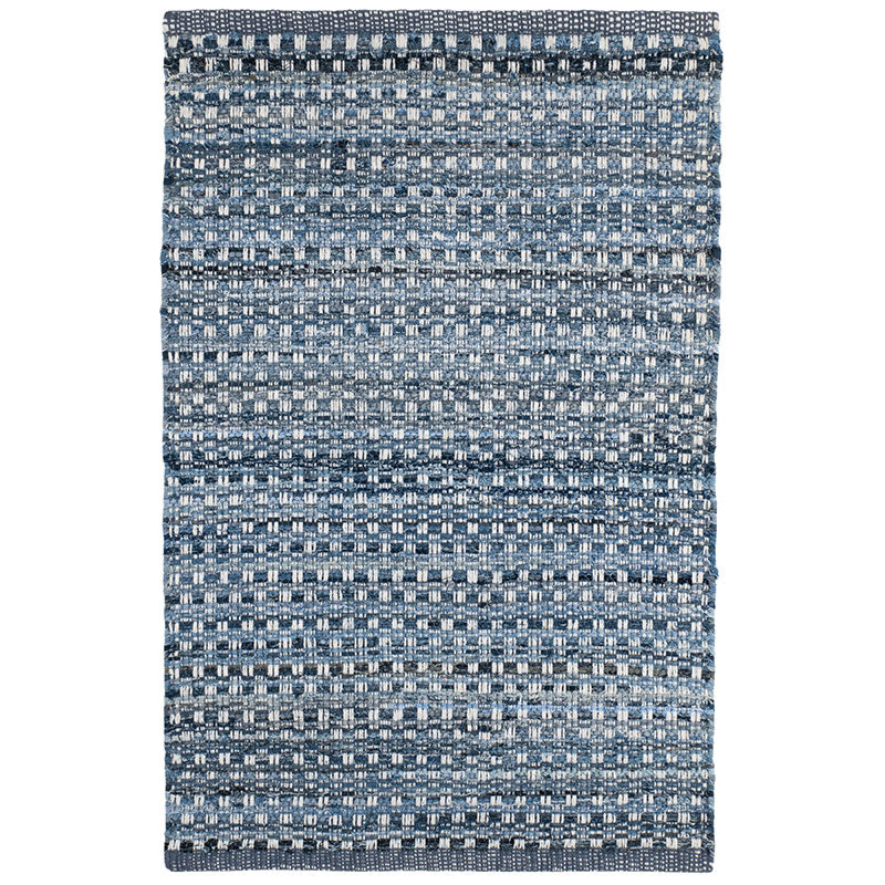 Denim Stone Blue Handwoven Cotton Rug - Denim, 5' x 8'
