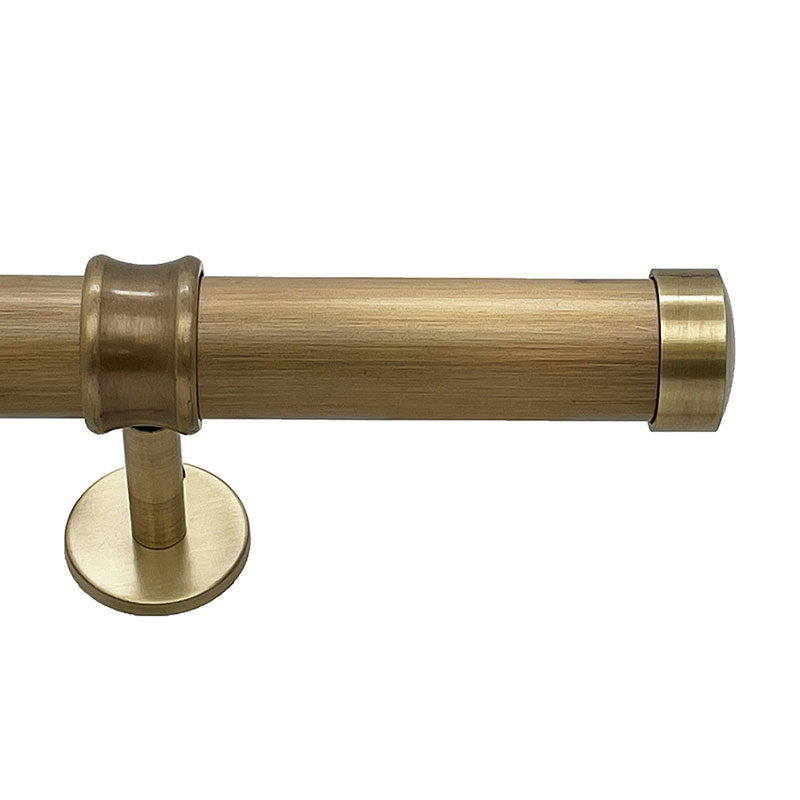 Endcap Finial and 1.5" diameter Rod Set - Antique Gold, 108"