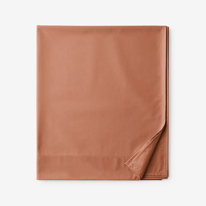 Classic Smooth Wrinkle-Free Sateen Flat Bed Sheet - Caramel, Queen