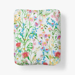 Garden Symphony Classic Cool Cotton Percale Fitted Bed Sheet - Multi, Queen