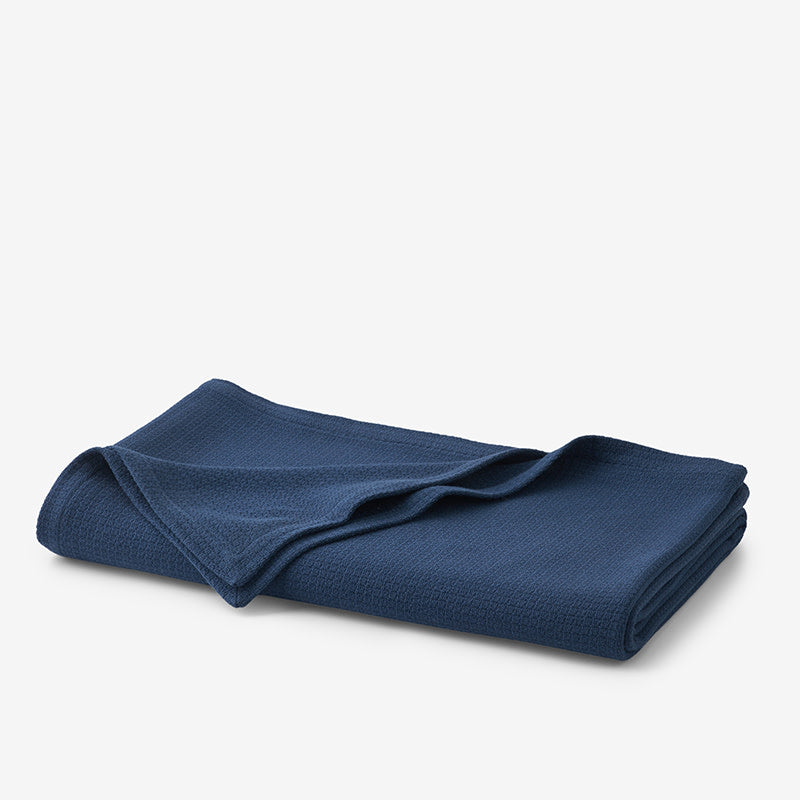 Cotton Weave Blanket - True Navy, Twin/Twin XL
