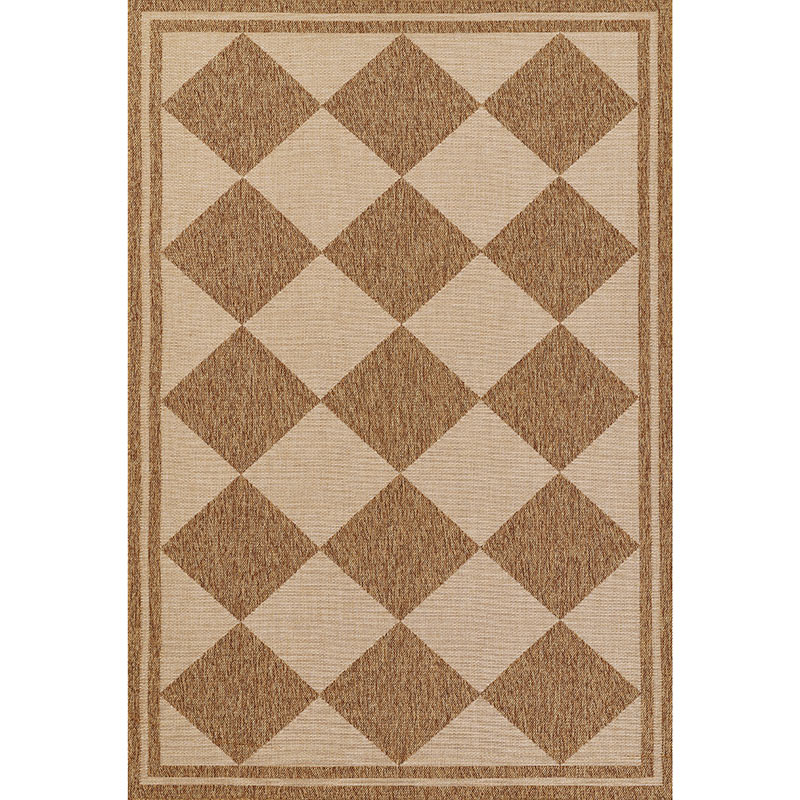 Diamond Checkered Outdoor Rug - Natural, 5' 3" x 7'