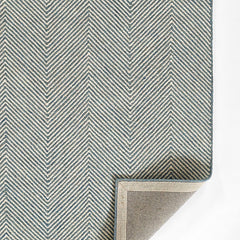 Herringbone Hand Tufted Wool Rug - Blue, 8' x 10'