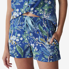 Poplin Women's Shorts Set - Peacock, L