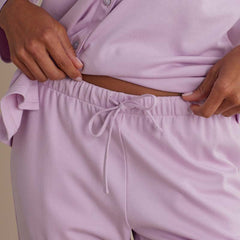 Pima Cotton Women's Button-Down Pajama Set - Dusty Pink, XS