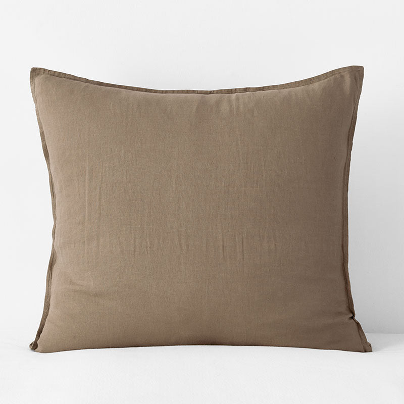 Premium Breathable Washed Linen Solid Sham - Pine Bark, Euro