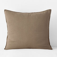 Premium Breathable Washed Linen Solid Sham - Pine Bark, Euro