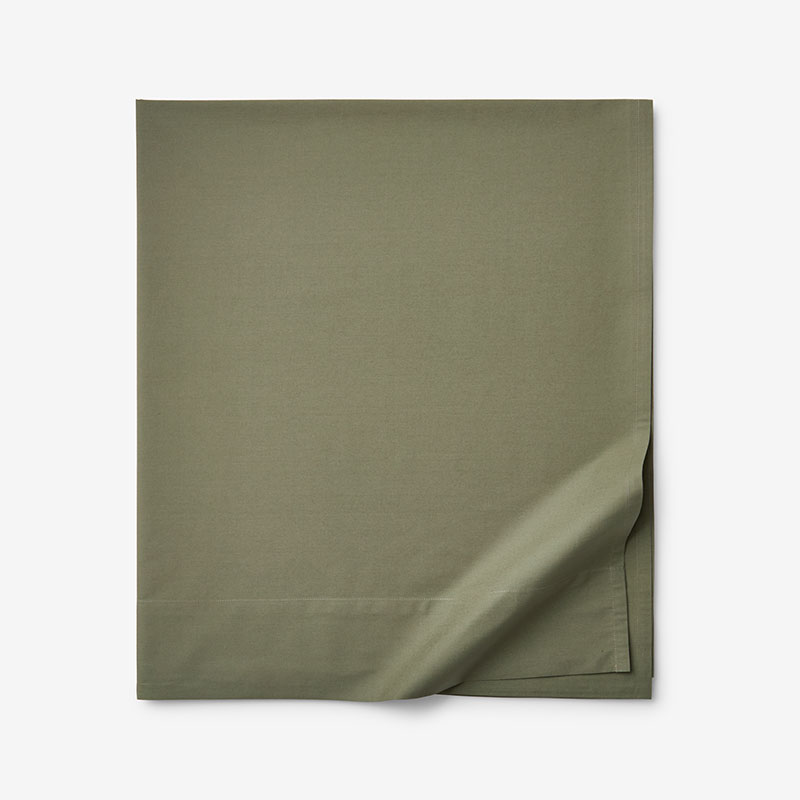 Classic Cool Cotton Percale Flat Bed Sheet - Olive Green, Full
