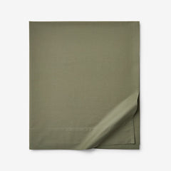 Classic Cool Cotton Percale Flat Bed Sheet - Olive Green, Queen