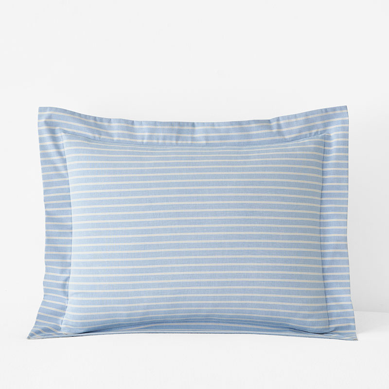 Classic Oxford Yarn-Dyed Stripe Sham - Blue/Beige, Standard