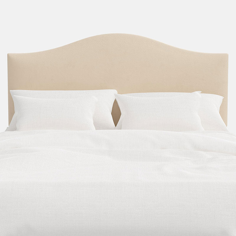 Saddle Velvet Headboard - Pearl, Full