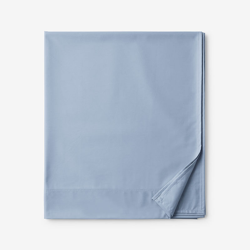 Classic Smooth Rayon Made From Bamboo Sateen Flat Bed Sheet - Misty Blue, Full