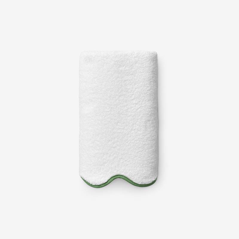 Scalloped Edge Hand Towel - Green