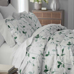 Botanic Meadow Premium Smooth Wrinkle-Free Sateen Flat Bed Sheet - Evergreen, Full