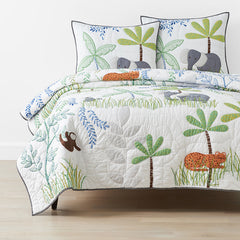 Jungle Quilt - White Multi, Full/Queen