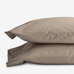 Classic Cool Cotton Percale Pillowcase Set - Mocha, King