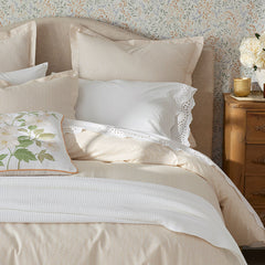 Clemencia Classic Cool Cotton Percale Sham - Geo Peach Blossom, Euro