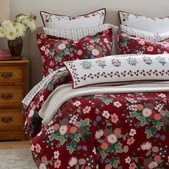 Dahlia Classic Cool Cotton Percale Comforter - Dark Red, Full